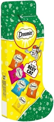 Dreamies Christmas Gift Variety Stocking Adult Pet Cat Treats 5x30g Xmas