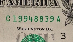 1994 Birthday/Anniversary Year $1 One  Dollar Bill Fancy Serial Number  - Picture 1 of 3