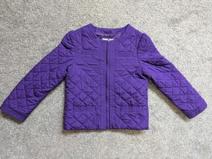 Janie And Jack Quilted Puffer Winter Jacket Little Girls Size 6 Purple Pockets - Picture 1 of 7