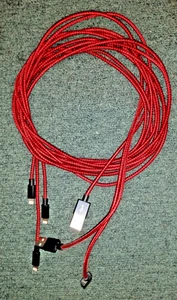 3 USB A - Lighting Charging Cable for iPhone 14/13/12/11 Pro/11/XS MAX/XR/8/7/6 - Picture 1 of 5