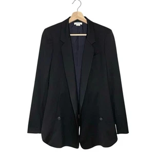 Helmut Lang Smoking Wool Tuxedo Blazer Women’s 2 Black Notch Lapel Low-Hi Jacket - Picture 1 of 15