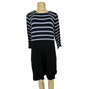 J. Jill Wearever Collection Medium Women Tunic Dress Striped 3/4 Sleeve BC3 - Picture 1 of 8