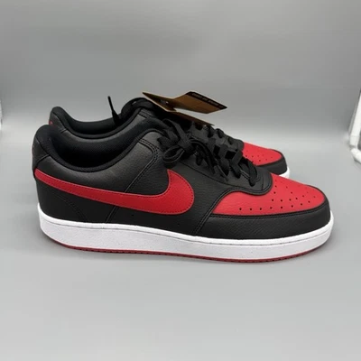 Nike Court Vision Low NN Men's 13 Black Red White Basketball Sneakers FJ0685-010 - Image 1 of 4