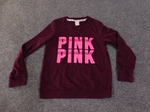 Victoria's Secret ROSA Sudadera Mujer XS Borgoña Cuello Redondo Pullover Gráfico - Imagen 1 de 13