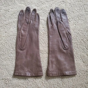GUANTES DE CONDUCCIÓN VINTAGE DE CUERO “MISS ARIS”/MARRÓN/TALLA 6,5-MUY RAROS - Imagen 1 de 4