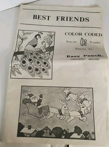 Best Friends Iron-On Transfer Patterns Color Coded Vintage 1983 Easy Punch USA - Picture 1 of 24
