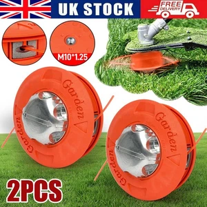 2x Petrol Trimmer Head Replacement Strimmer Bump Feed Line Spool Cutter M10*1.25 - Picture 1 of 16