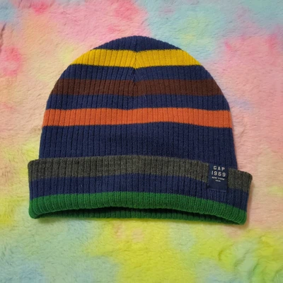 Gap Winter Beanie Hat Boy XS/S Knit Multicolor Striped - Image 1 of 4