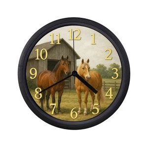 Horse Corral Wall Clock Farmhouse Decor Unique Gift Idea for the Horse Lover - Picture 1 of 3