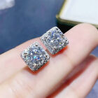 925 Silver Filled Stud Earrings Glamorous Cubic Zirconia Wedding Jewelry A Pair