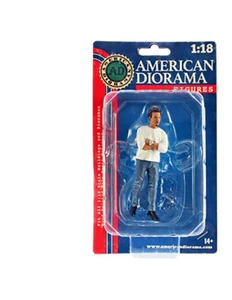 Car Meet 3 Figure 8 White Blue Male American Diorama 76333 1:18 3.75" - Picture 1 of 2
