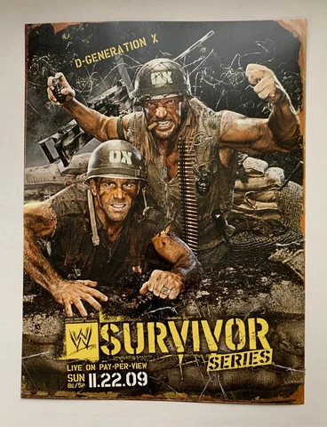 WWF WWE Poster Shawn Michaels Triple H Survivor Series 2009 11/22/09 12” x 16” Cover