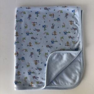 Carters Blue Monkey Frog Gorilla Baby Receiving Blanket Cutie Lovable Cotton
