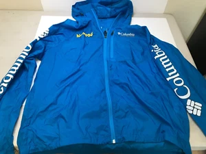 Columbia Omni-Shade Highroad Azul Con Capucha Cremallera Completa Lluvia Viento Chaqueta Para Hombre XL - Imagen 1 de 3