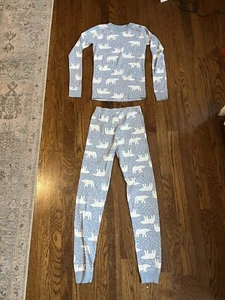 Hanna Andersson Two Piece Pajamas 12 PJs Blue Polar Bears - Picture 1 of 6