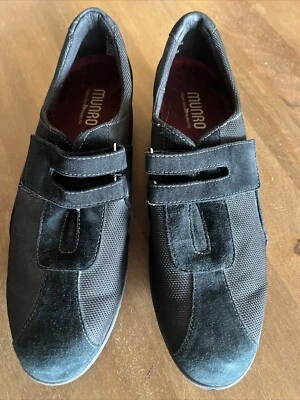 MUNRO Joliet Suede Leather Black Fabric Hook & Loop Casual Slip On Shoe 10.5N - Image 1 of 4