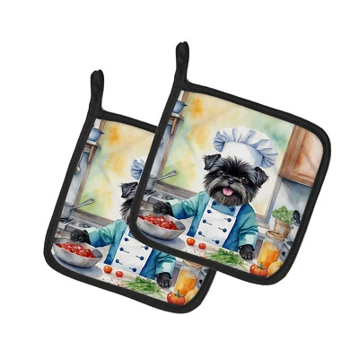 Affenpinscher The Chef Pair of Pot Holders DAC6179PTHD - Image 1 of 4