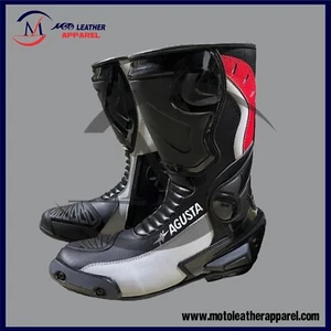 MV Agusta Motorcycle Motorbike Racing Leather Boots Shoes MV Agusta Riding Boots - Picture 1 of 1