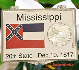 2002 S 90% SILVER Proof Mississippi State Quarter From Proof set, HOME OF ELVIS - Picture 1 of 11