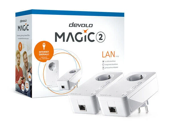 devolo Magic 2 LAN 1-1-2 Starter Kit, Powerline-Adapter x2 (8260)