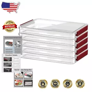 Clear A4 Paper Storage Box with Lids, Plastic A4 File Storage Bins, Magazine ... - Picture 1 of 8
