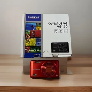 Olympus VG-160 Optical Zoom 4.7-23.5mm 14 Mega Pixel Red Camera Like New - Picture 1 of 18