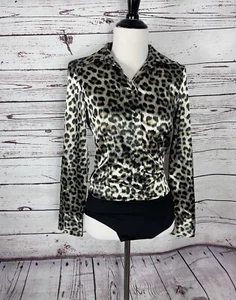 Neu ZARA Body schwarz braun Leopard Animal Print Top Größe Small - Bild 1 von 8