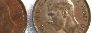 1951y. HALFPENNY EXTRA FINE 1949 OBVERSE(RARE) AND 51 OBVERSE NICE PAIR  #JAAE9 - Picture 1 of 8