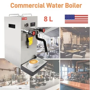Neu 8L kommerzieller Wasserkocher Dampf Milch Schaum Maschine für Kaffeezubereitung 2,5 kW - Bild 1 von 11