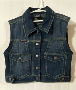 Girls Rich Cow Jeans Wear Denim Vest Size Large Never Worn Machine Wash & Dry - Picture 1 of 13