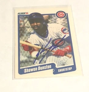 CARTOLINA AUTOGRAFATA FLEER BASEBALL SHAWON DUNSTON 1990 - Foto 1 di 2