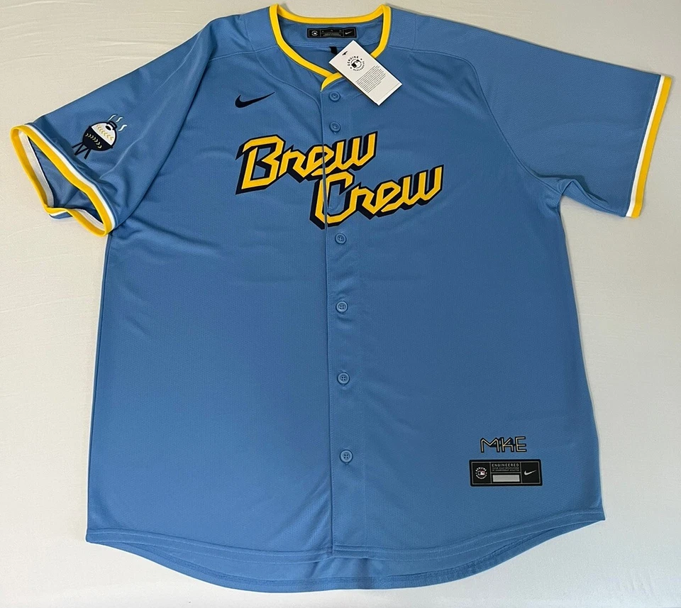 Christian Yelich Milwaukee Brewers City Connect Nike Shirt Jersey XL EUC