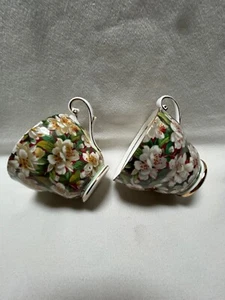 Vintage Pair of Royal Standard Tea Cups “Peach Tree” Chintz Fine Bone China - Picture 1 of 8
