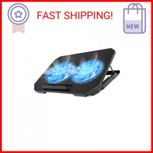 Laptop Cooling Pad with Adjustable Height Two 5.1 Inches Fan 2 USB Ports Suitabl - Picture 1 of 2