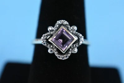 Anillo Amatista Genuina Estilo Vintage Plata Esterlina por AVON Talla 9 - NUEVO SIN Caja Foto 1 de 3