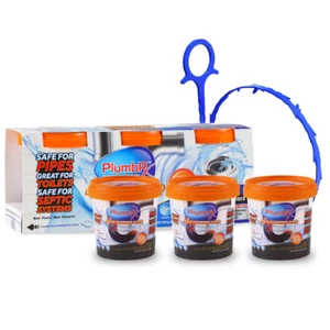 Plumb RX Abflussöffnungsbecher 2er Pack 3 Tassen je Packung mit Abflussschlange - Bild 1 von 5