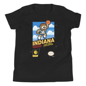 Indiana Pacers Jersey Cap Retro 8-bit Nintendo Youth Kids Child T-Shirt - Picture 1 of 9