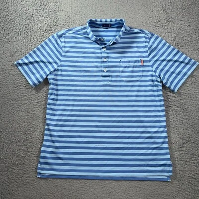 Camisa polo de golf Stitch para hombre M/L azul manga corta a rayas atlética Foto 1 de 4
