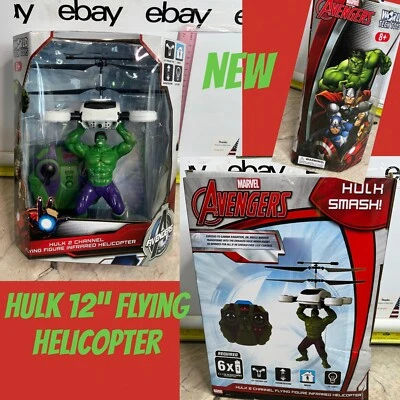 Avengers Hulk helicopter 2 Channel Flying Figure Infrared Helicopter 12” MARVEL - Image 1 of 4