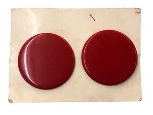 ORECCHINI CLIP BOTTONE PIATTO ROSSO BIGIOTTERIA VINTAGE ANNI 70-90 CM 5 - Picture 1 of 2