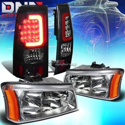 FARO CROMADO + ESQUINA ÁMBAR + LUZ TRASERA LED ÓPTICA 3D AHUMADA AJUSTE 03-07 SILVERADO Foto 1 de 4