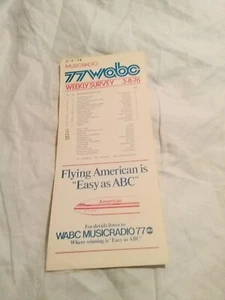 Thema aus Swat #1Eric Carmen #2 WABC77 Records Umfragekarte 1976 BIC Feuerzeug Anzeige - Bild 1 von 4