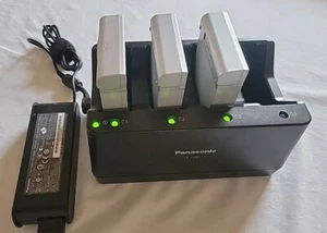 Panasonic Toughbook 4-Bay Battery Charger / 3 Batteries / Genuine AC Adapter - Picture 1 of 6