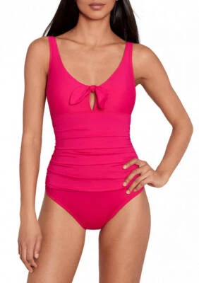 Lauren Ralph Lauren 300525 Tie Front Underwire One Piece Swimsuit 14 - Image 1 of 2