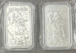 Red Cap Goblin Kody Duncab & Albannach Metals 2x 1 Oz .999 Silber Kunstbarren Set - Bild 1 von 8