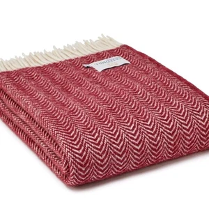 WELSH BLANKET  100% Wool Sofa  Throw Gift Blanket  Mulberry - Picture 1 of 5
