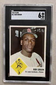 1963 FLEER #61 BOB GIBSON SGC 6 EX-NM - Picture 1 of 2