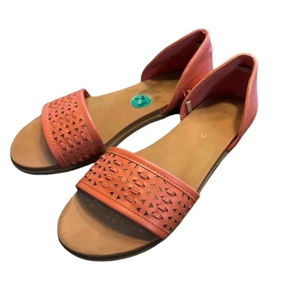 Sandalias/planas Andiamo Abailey tejido salmón melocotón 7,5 7,5 W boho imitación cuero Foto 1 de 4
