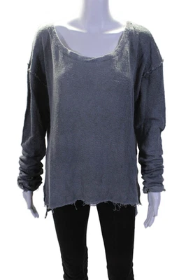 Tyler Jacobs Feel The Piece Womens Knit Long Sleeve Bottom Fringe Sweater Gray S - Image 1 of 4