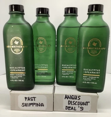 Óleo de massagem aromaterapia Bath Body Works eucalipto hortelã “pacote com 4” óleo corporal - Imagem 1 de 2